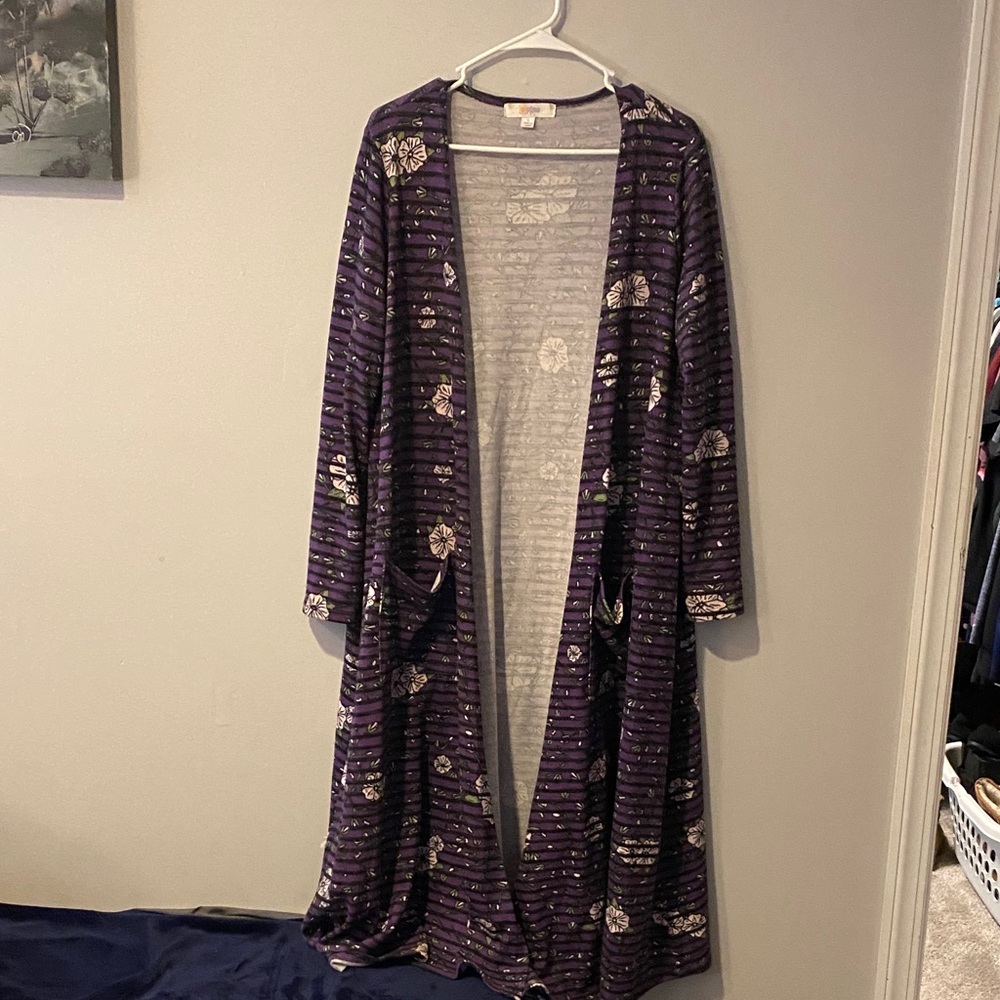 LuLaRoe Purple Striped Women's Top